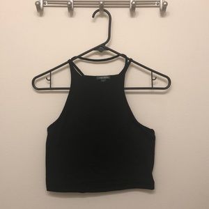 Black cropped tank top